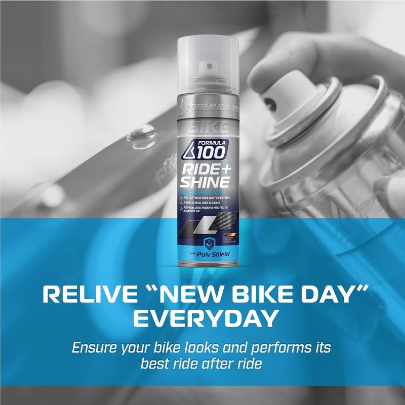 Formula 100 Ride + Shine Bike Finish Protectant and Rejuvenator – For Bicycles, Electric Bikes & eMotos – Protects Against UV Rays, Dirt, Dust & Grime + Repels Water, Mud & Salt - Image 4